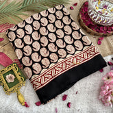 Vriksham Black Designer Ajrakh Modal Silk Saree-VS4446