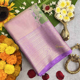 Vriksham Light Lavender Double Shade With Silver Zari Pure Silk Saree-VS4815