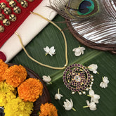 Vriksham Designer Dual peacock Pendant Choker Neckpiece-Pearl-G19729