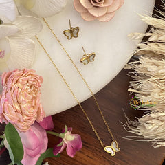 Vriksham Butterfly Pendant Anti Tarnish Stainless Steel Necklace Chain -G17658