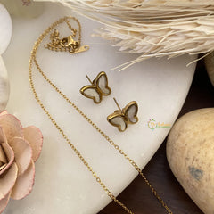 Vriksham Butterfly Pendant Anti Tarnish Stainless Steel Necklace Chain -G17658