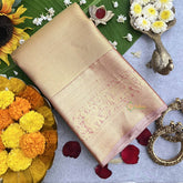 Vriksham Golden Elegance & Regal Elephant Border Korvai Pure Silk Saree-VS4813