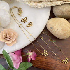 Vriksham Bow Shape Pendant Anti Tarnish Stainless Steel Necklace Chain -G17659