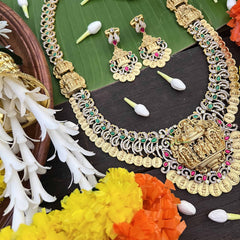 Vriksham Ram Parivar AD Stone Style Kundan Jadau Coin Long Neckpiece-J4056