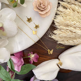 Vriksham Gold Butterfly Pendant Anti Tarnish Stainless Steel Necklace Chain -G17660