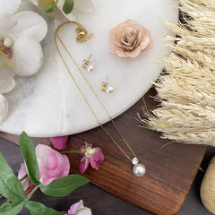 Vriksham Pearl Pendant Anti Tarnish Stainless Steel Necklace Chain -G17656