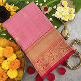 Vriksham Baby pink With Red Border Vairaoosi Korvai Pure Silk Saree-VS4808