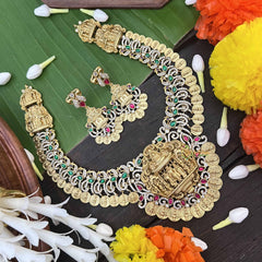 Vriksham Ram Parivar AD Stone Style Kundan Jadau Coin Short Neckpiece-J3992