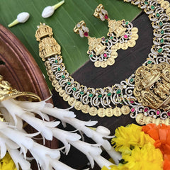 Vriksham Ram Parivar AD Stone Style Kundan Jadau Coin Short Neckpiece-J3992