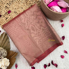 Vriksham Rashmika Reddish Organza Saree-Handloom-VS5039