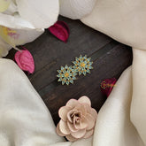 Vriksham Antique Floral Studs-Pastel Green-G16704