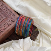 Multicolor JS Thin Glass Bangle-Set of 12-G14480