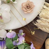 Vriksham Gold Look Alike Butterfly Pendants Anti Tarnish Stainless Steel Necklace Chain-G17685