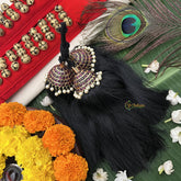 Vriksham Double Pearl Layer Kemp Gold Style Kunjalam-Red-Pearl-G19740