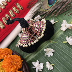 Vriksham Elegant Pearl Layer Kemp Gold Style Kunjalam-Red-Pearl-G19741