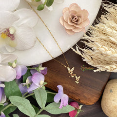 Vriksham Elegant Butterfly Pendants Anti Tarnish Stainless Steel Necklace Chain-G17687