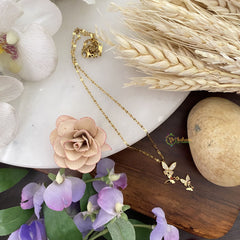 Vriksham Elegant Butterfly Pendants Anti Tarnish Stainless Steel Necklace Chain-G17687