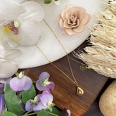 Vriksham Gold Look Alike Tear Drop Pendant Anti Tarnish Stainless Steel Necklace Chain-G17696