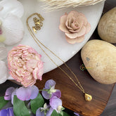 Vriksham Gold Look Alike Tear Drop Pendant Anti Tarnish Stainless Steel Necklace Chain-G17696