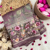 Vriksham Lavender Sita Ramam Floral Crush Organza Saree-Handloom-VS5031