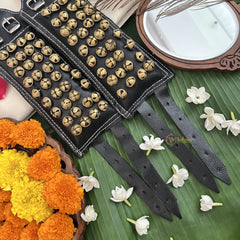 Vriksham Sawagai Premium Black Ghungroo Anklets 4 Row Ghungroo Pair-G19748