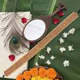 Vriksham Traditional Kemp Cross Line Hipbelt-Red Green-Pearl-G19693