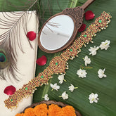 Vriksham Traditional Kemp Heart Style Hipbelt-Red Green-Pearl-G19691