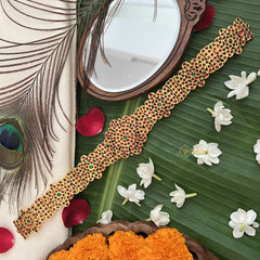 Vriksham Traditional Kemp Gold Look Floral Style Hipbelt-Red Green-G19682