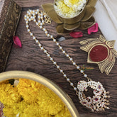 Vriksham AD Stone Maaga With Peacock Pendant Pearl Layer-G18841