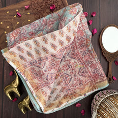 Vriksham Pista Green Floral Print Kota Cotton Saree-VS4451