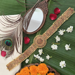 Vriksham Traditional Kemp Simple Floral Style Hipbelt-Red Green-G19681