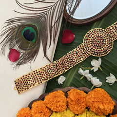 Vriksham Traditional Kemp Simple Floral Style Hipbelt-Red Green-G19681