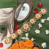 Vriksham Designer Traditional Kemp Floral Oddiyanam Hipbelt-Red Green-Pearl-G19679