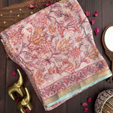 Vriksham Baby Pink Floral Print Kota Cotton Saree-VS4450