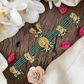 Vriksham Pastel Green Bead Temple High Neck Choker-Lakshmi Choker-G18006