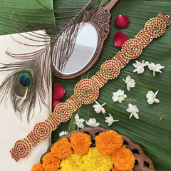 Vriksham Traditional Kemp Simpler Design With Rich Red Hipbelt-Red Green-G19692