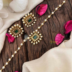 Vriksham Gold-Plated Emerald & Signal Line Pearl Choker Neckpiece-G21784