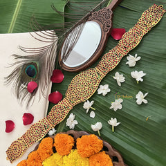 Vriksham Traditional Kemp Waistbelt for Bharatanatyam Star style centerpiece Hipbelt-Red Green-G19686