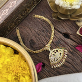 Vriksham Attigai Diamond Neckpiece-White Red-G18860