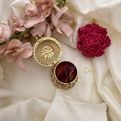 Gold Look Alike Lakshmi Kumkum Box-G15192