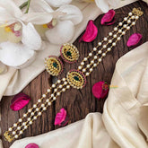 Vriksham Gold look alike Pearl High Neck Choker-Leaf Branch-G21798