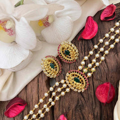 Vriksham Gold look alike Pearl High Neck Choker-Leaf Branch-G21798