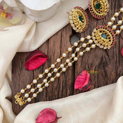 Vriksham Gold look alike Pearl High Neck Choker-Leaf Branch-G21798