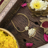 Vriksham South Indian Micro Plated Gold Neckpiece Chain-White-G18871