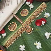 Vriksham Traditional Kemp Tikka With Chandran Suriyan-Red Green & White-Pearl-G19639
