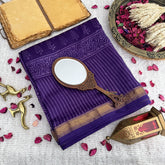 Vriksham Purple Printed Maheshwari Cotton Silk Saree-Handloom -VS4469