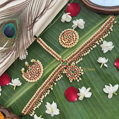 Vriksham Traditional Kemp Tikka With Chandran Suriyan-Red White-Pearl-G19653