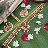 Vriksham Traditional Kemp Tikka With Chandran Suriyan-Red White-Pearl-G19653