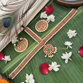 Vriksham Traditional Kemp Three Dot Tikka With Chandran Suriyan-Red Green-G19643