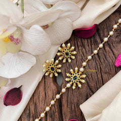 Vriksham Green Kemp Stone & Pearl Circle Choker Neckpiece-G21799